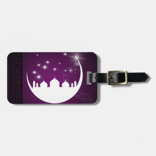 Moon with Mosque Silhouette - Luggage Tag