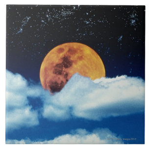 Moon with Stars Tile