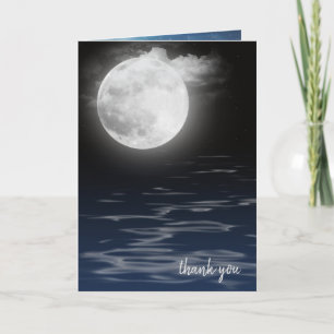 Moon with Water Reflection Thank You Card