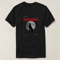 Moon Wolf Graphic Black Aesthetic T-Shirt