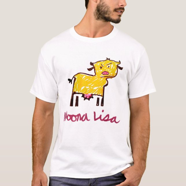 Moona Lisa Cow Drawing T-Shirt (Front)