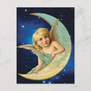 Moonbeam - Angel and Moon Collage Postcard