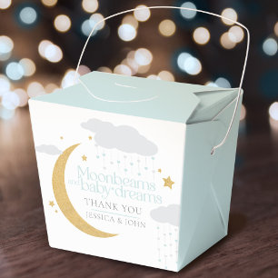 Moonbeams and baby dreams baby shower blue favor box