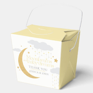 Moonbeams and baby dreams baby shower yellow favor box