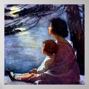 “Moonbeams” by Jessie Willcox Smith Poster