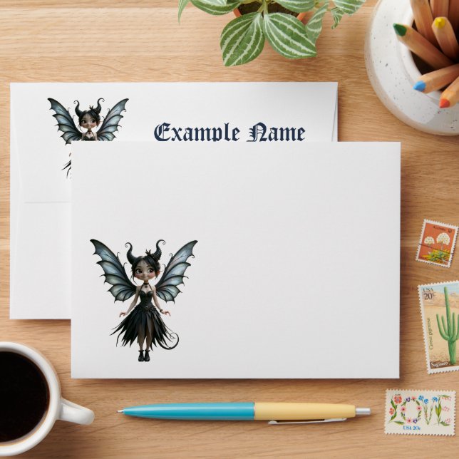 Moonborn Little Shadow, the Cute Gothic  Envelope (Desk)