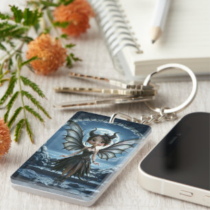 Moonborn Little Shadow, the Cute Gothic Fairy Keychain