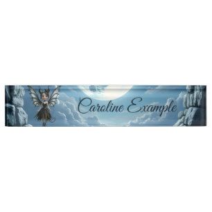 Moonborn Little Shadow, the Cute Gothic Fairy  Nameplate