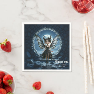 Moonborn Little Shadow, the Cute Gothic Fairy Napkin