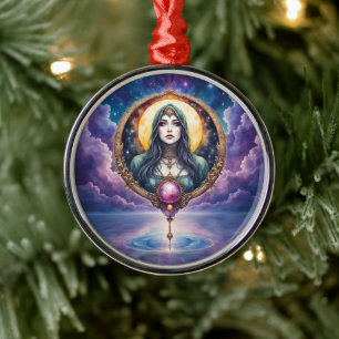 Moonbound Dreamkeeper – Guardian of the Night.   Metal Ornament