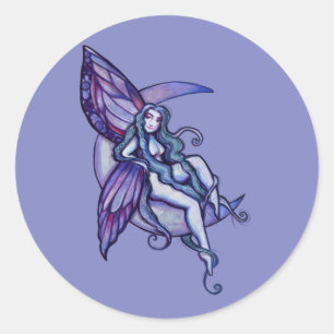 MoonChild Fairy Moon Child Faerie Art Fae          Classic Round Sticker