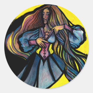 MoonChild Goddess Art Moon Goddesses Moon Child  Classic Round Sticker