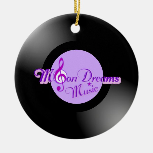 MoonDreams Music Record Circle Ornament (Front)