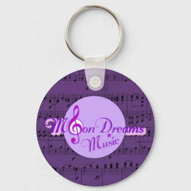 MoonDreams Purple Sheet Music Keychain (Front)