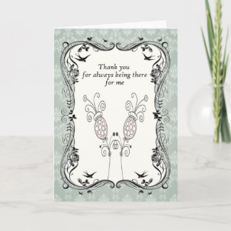 .::MoonDreams::. Vintage Aqua Flower Thank You Card