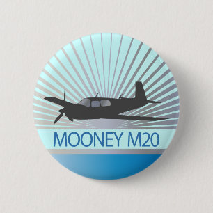 Mooney M20 Aviation 2 Inch Round Button