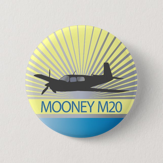 Mooney M20 Aviation 2 Inch Round Button (Front)
