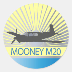 Mooney M20 Aviation Classic Round Sticker