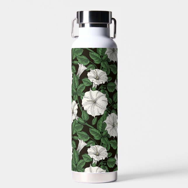 Moonflowers 2 water bottle (Front)