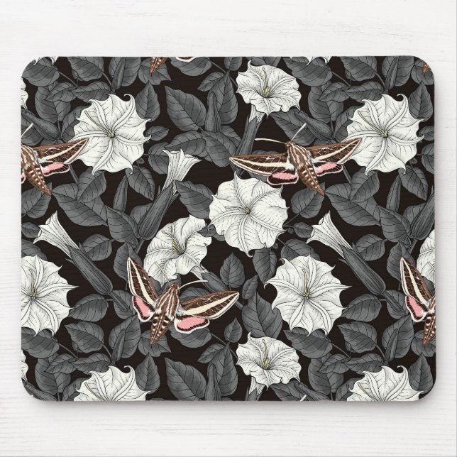 Moonflowers and sphinx moths 2 mouse pad (Front)