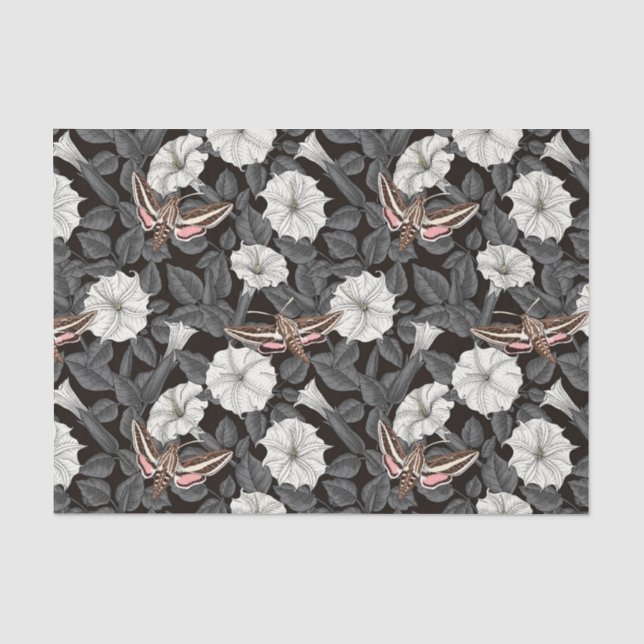 Moonflowers and sphinx moths 2 tissue paper (Front)