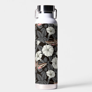 Moonflowers and sphinx moths 2 water bottle