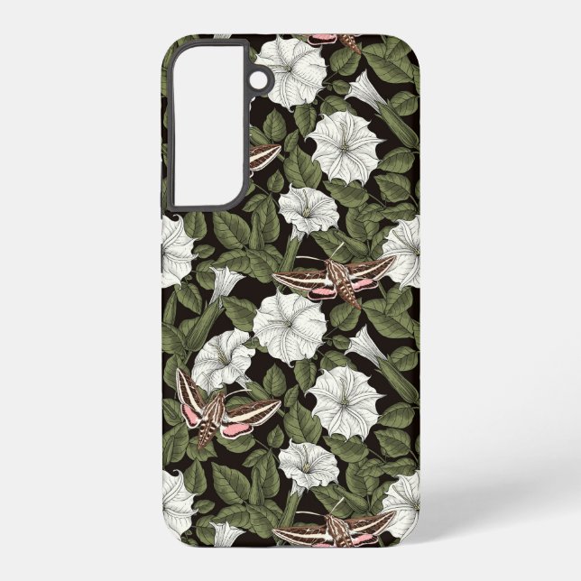Moonflowers and sphinx moths samsung galaxy s22+ case (Back)
