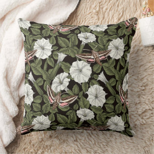 Moonflowers Throw Pillow