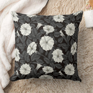 Moonflowers Throw Pillow