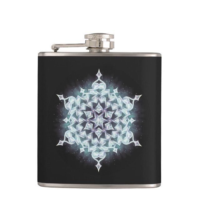 Moonfrost Snowflake Hip Flask (Front)