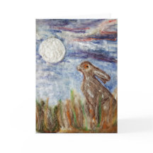 Moongazing Hare Greeting Card