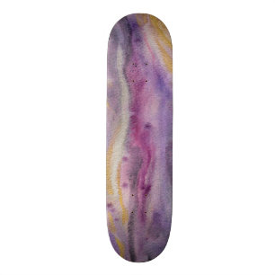 Moonglow Gold Abstract Painting Skateboard
