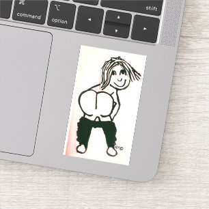 MOONING BARE BUTT CUSTOM STICKER