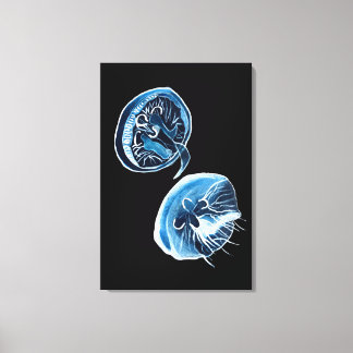 MoonJellyfish watercolor art Canvas Print