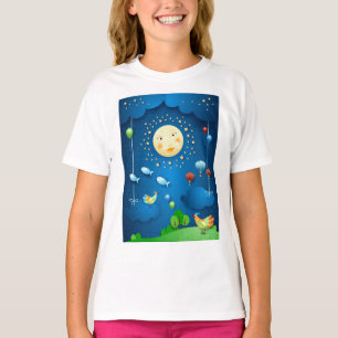 Moonlight and flying fishes T-Shirt