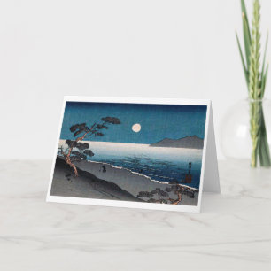 Moonlight and Lonely Shore, Hiroshige, Ukiyo-e Card