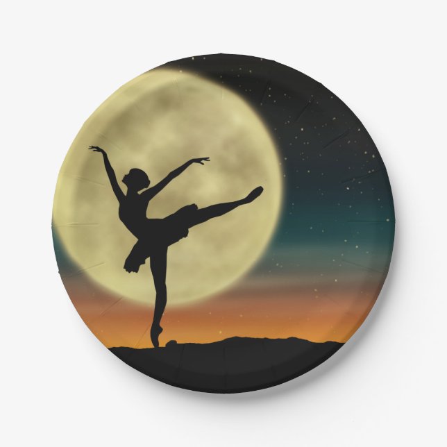 Moonlight Ballet Paper Plate (Front)