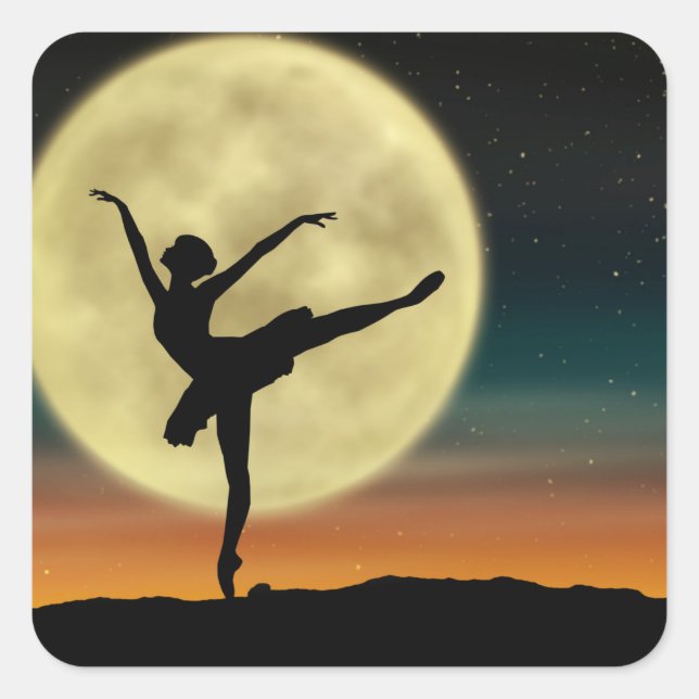 Moonlight Ballet Square Sticker (Front)