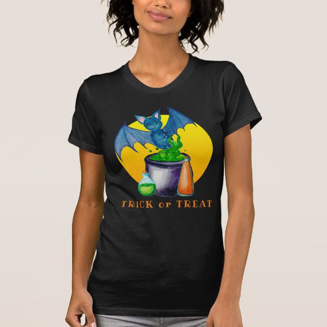 Moonlight, Bat And Potions Fine Jersey T-Shirt (Front)