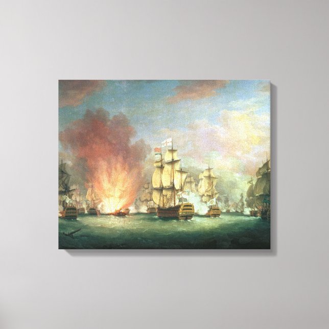 Moonlight Battle: The Battle off Cape St Canvas Print (Front)