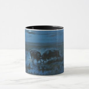 Moonlight Battle (Water Buffalo Fighting) Mug