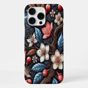 Moonlight Blossoming Cherry Tree Design iPhone 16 Pro Max Case