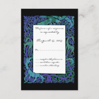 Moonlight Blue Celtic Animals Design Wedding RSVP