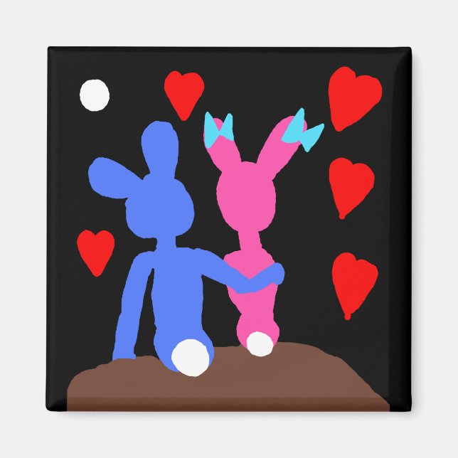 Moonlight Bunnies Magnet (Front)