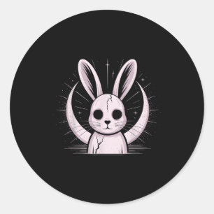 Moonlight Bunny Nge Alt Rabbit Horror Witch Moon C Classic Round Sticker