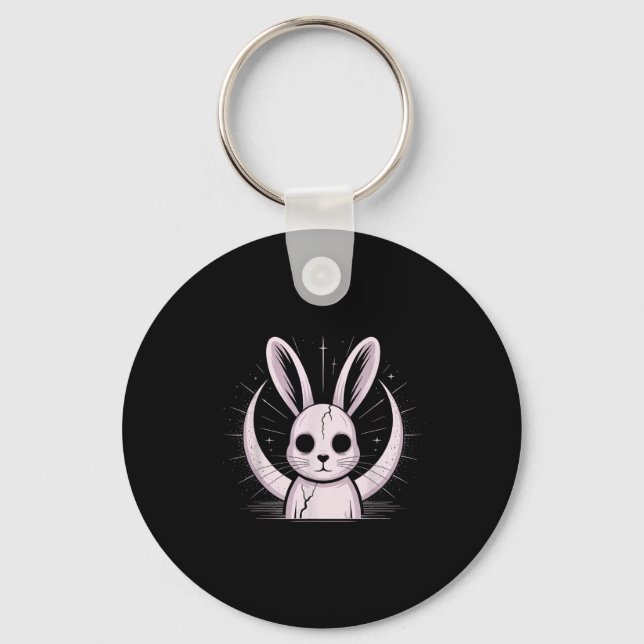 Moonlight Bunny Nge Alt Rabbit Horror Witch Moon C Keychain (Front)