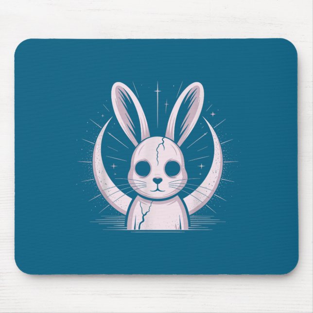 Moonlight Bunny Nge Alt Rabbit Horror Witch Moon C Mouse Pad (Front)