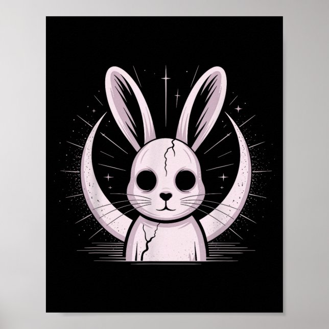 Moonlight Bunny Nge Alt Rabbit Horror Witch Moon C Poster (Front)
