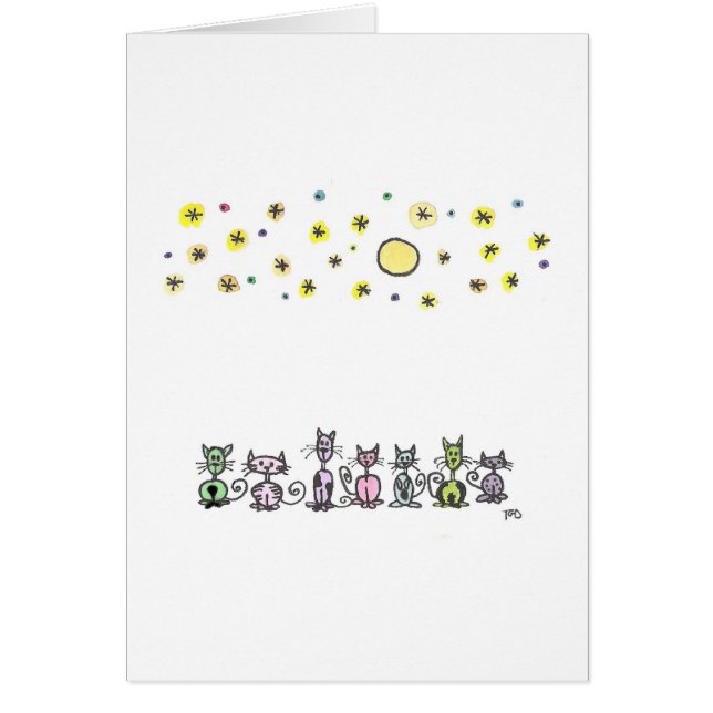 Moonlight Cats Aquarelle Sketch (Devant)