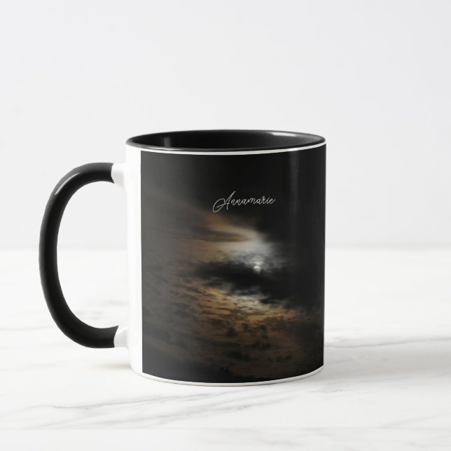 Moonlight Clouds Celestial Photo Personalized Mug (Left)